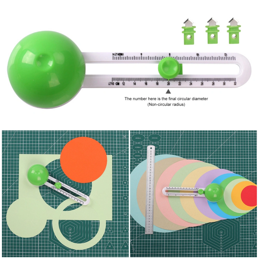 1 Set Circle Cutter Easy to Use Durable Round Cutter Adjustable Diameter Circular Cutting Tool for Paper Crafts