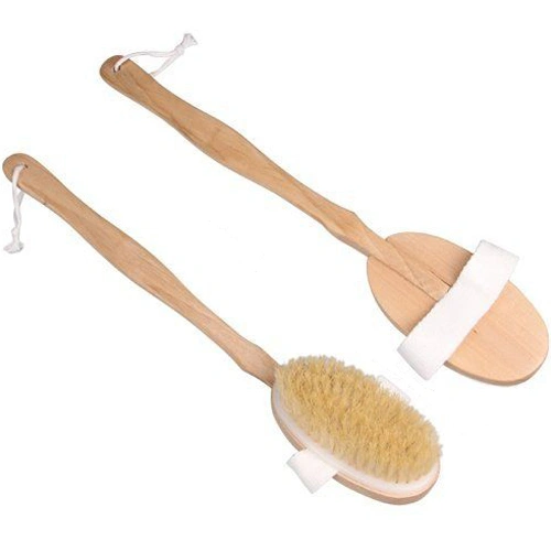 Wooden Handle Body Bath Shower Back Brush Scrubber Skin Cleaning Tool