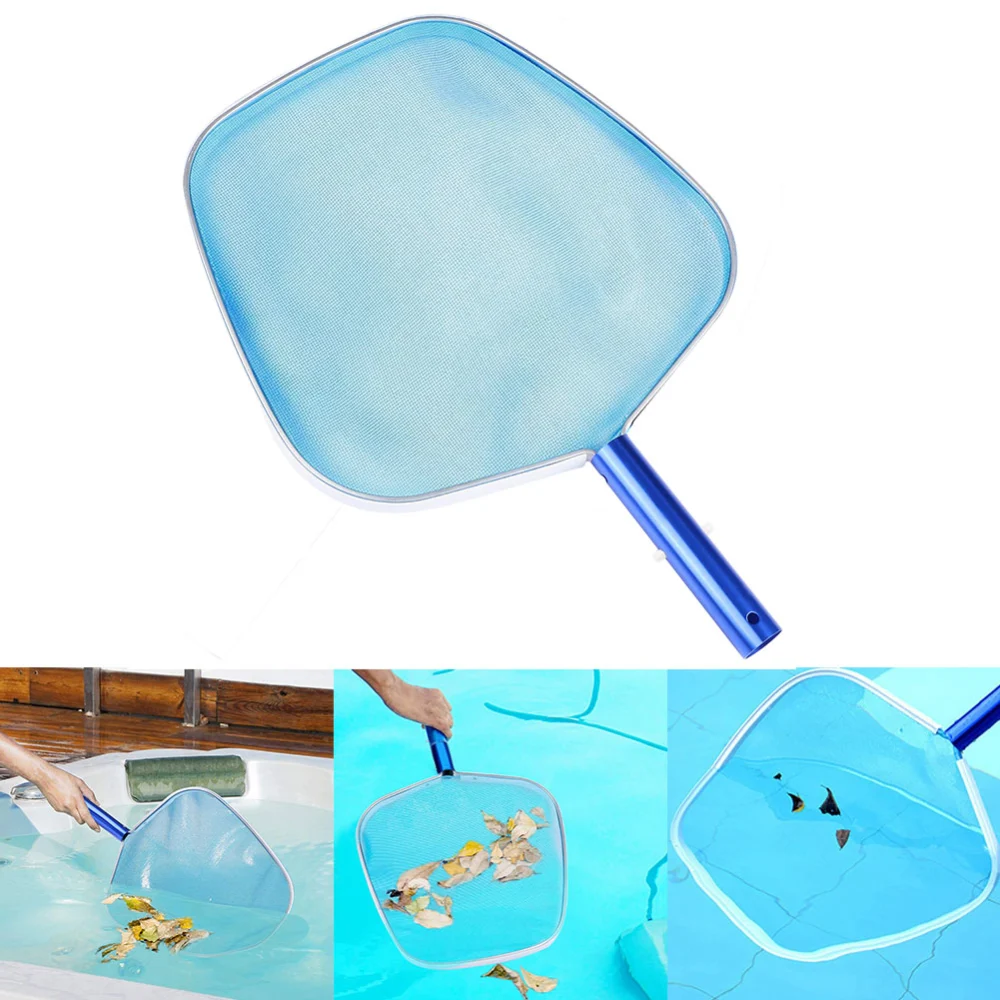 Metal Leaf Rake Fine Mesh Frame Net Skimmer Cleaner Swimming Pool Fountain Tool