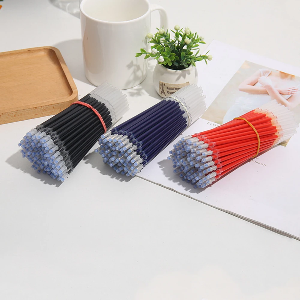 20Pcs Gel Pen Refills Red/Black/Blue Clear Ink Even Output Quick Drying Leak-Proof Smooth Writing 0.5mm Nib Student Stationery Pen Replacement Refills Office Supplies