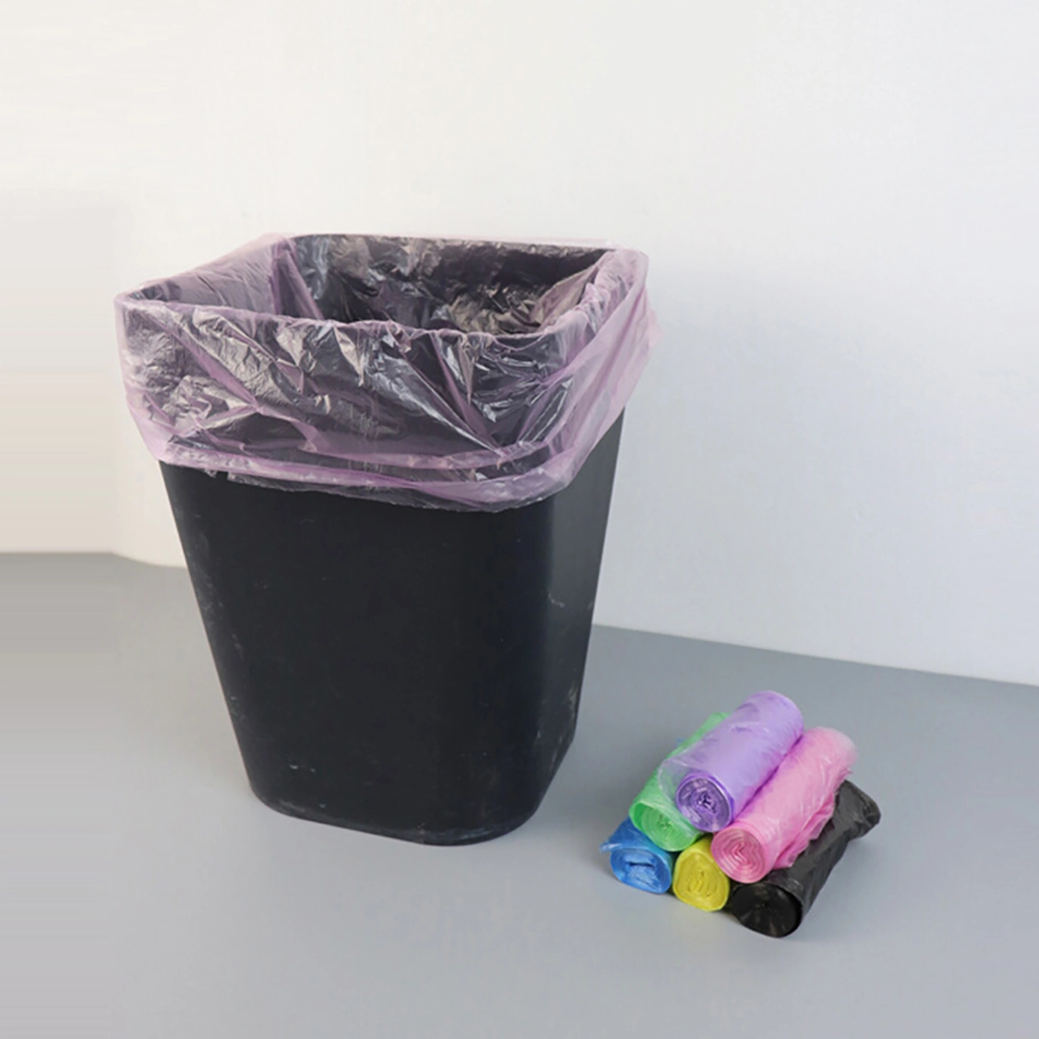 5 Rolls Garbage Bag Thicken Multi-purpose Disposable Flat Opening Large Capacity Trash Bag for Home