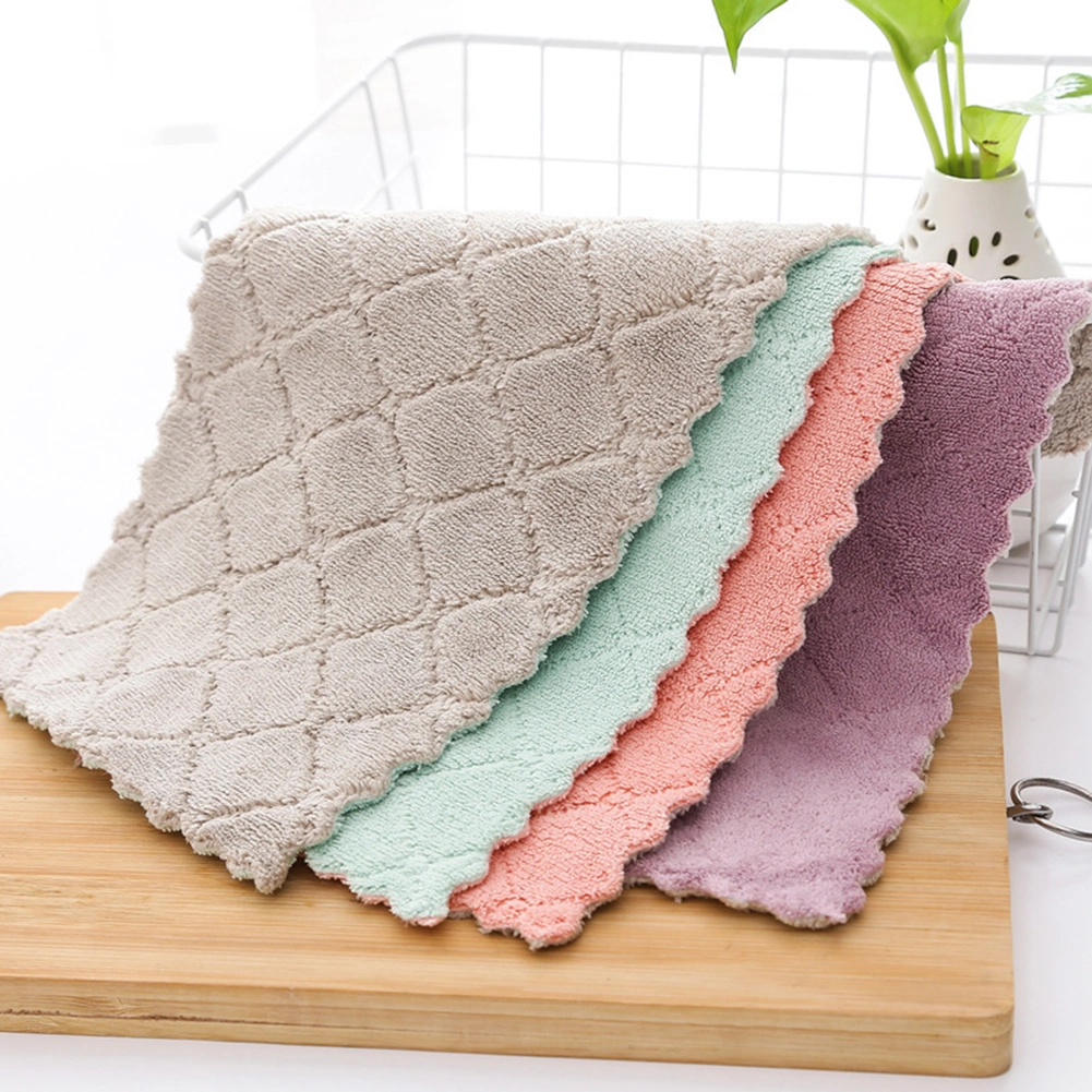 10Pcs Absorbent Microfiber Kitchen Dish Cloth Tableware Cleaning Towel Rags