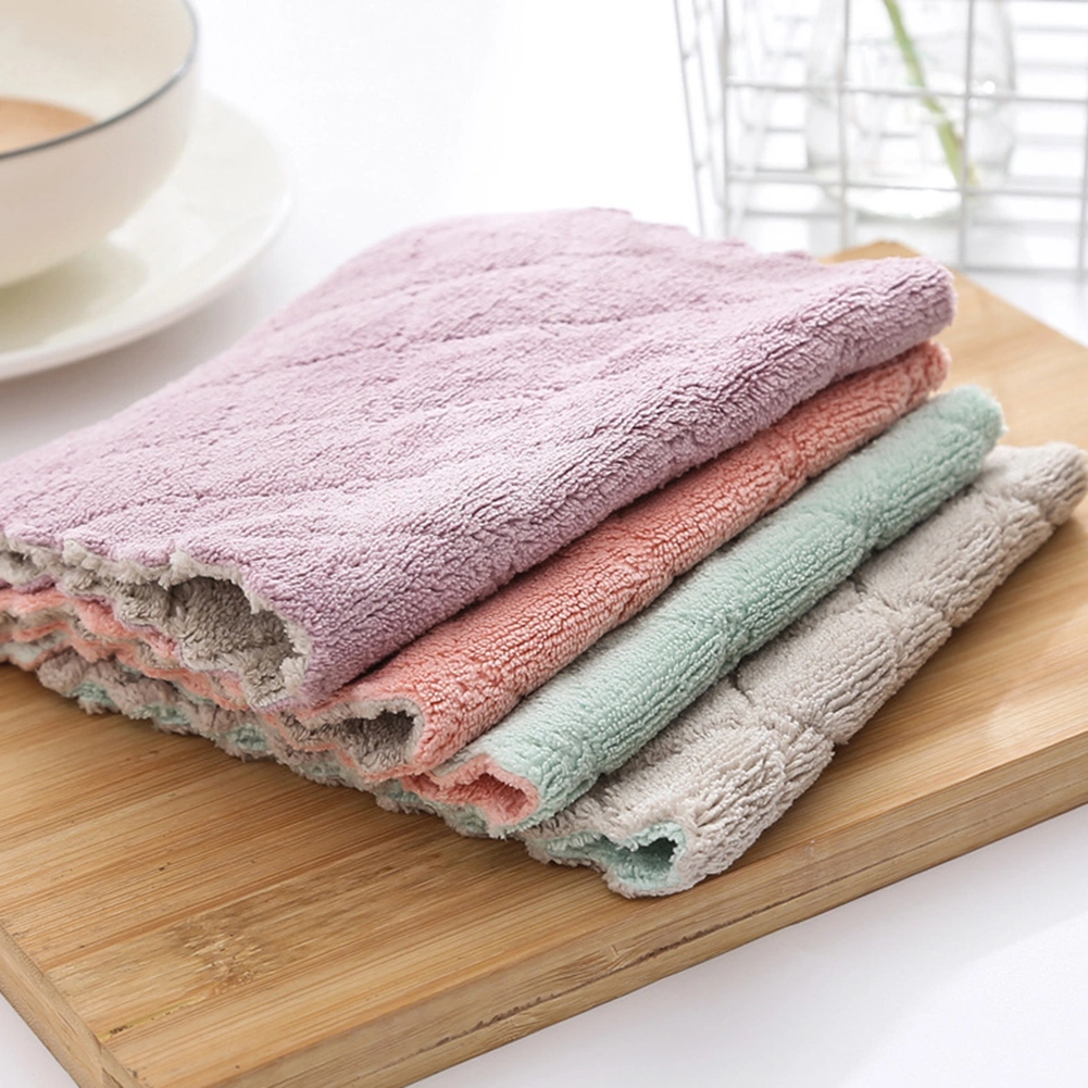 10Pcs Absorbent Microfiber Kitchen Dish Cloth Tableware Cleaning Towel Rags