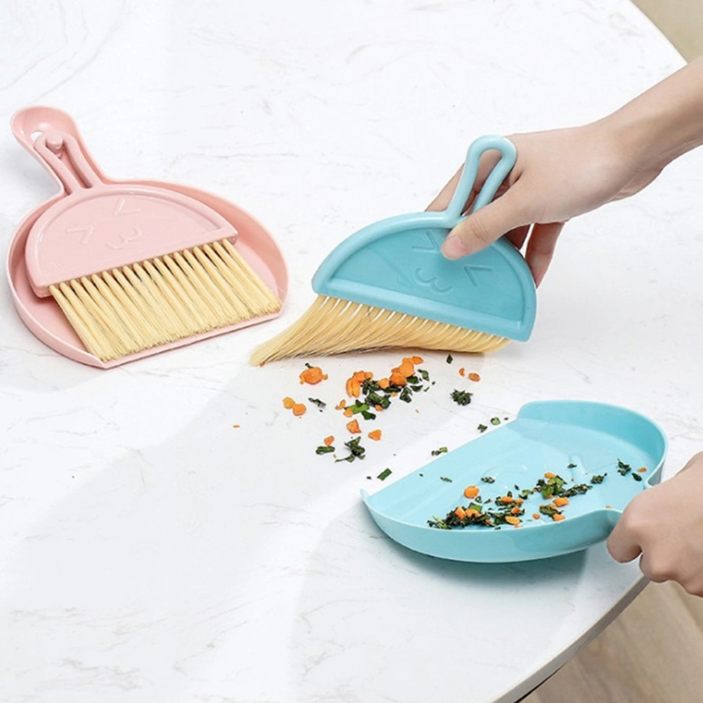 1 Set Desktop Cleaning Brush Wear-resistant Easy to Storage Mini Size Small Keyboard Cleaning Broom with Dustpan for Desktop