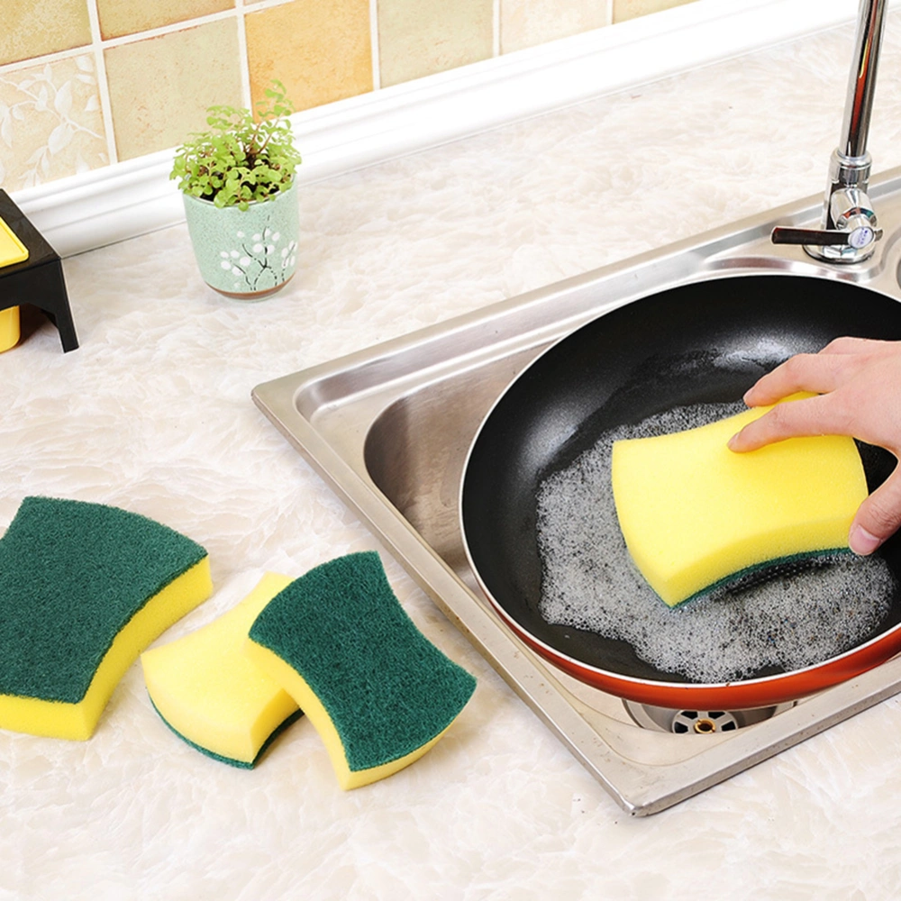 2Pcs Household Kitchen Dish Washing Cleaning Sponge Scrubbing Scouring Pads