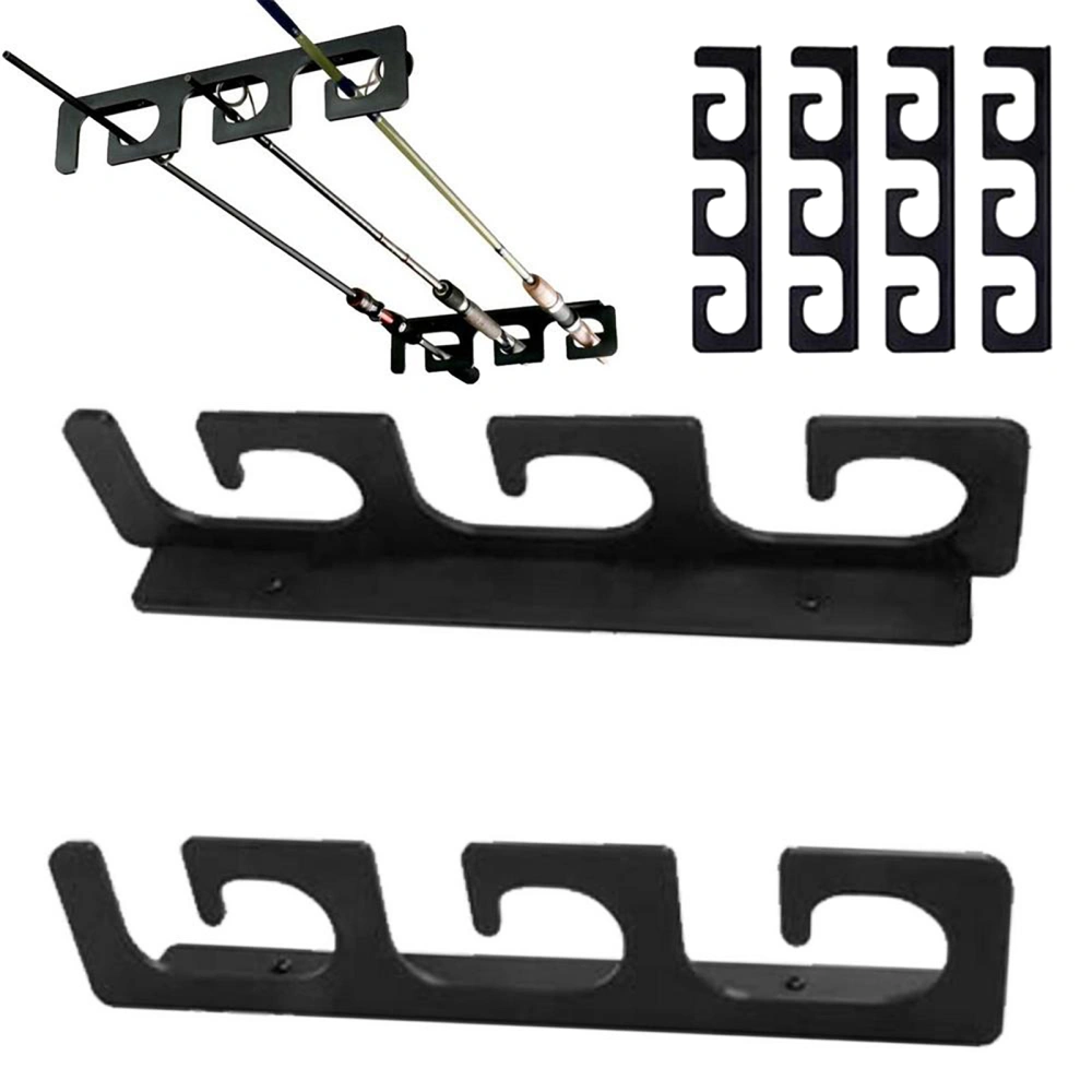 4Pcs Fishing Rod Holder 6-Rod Positions Fall-resistant Strong Load Bearing Detachable Wall Ceiling Fishing Pole Holder Angling Tool