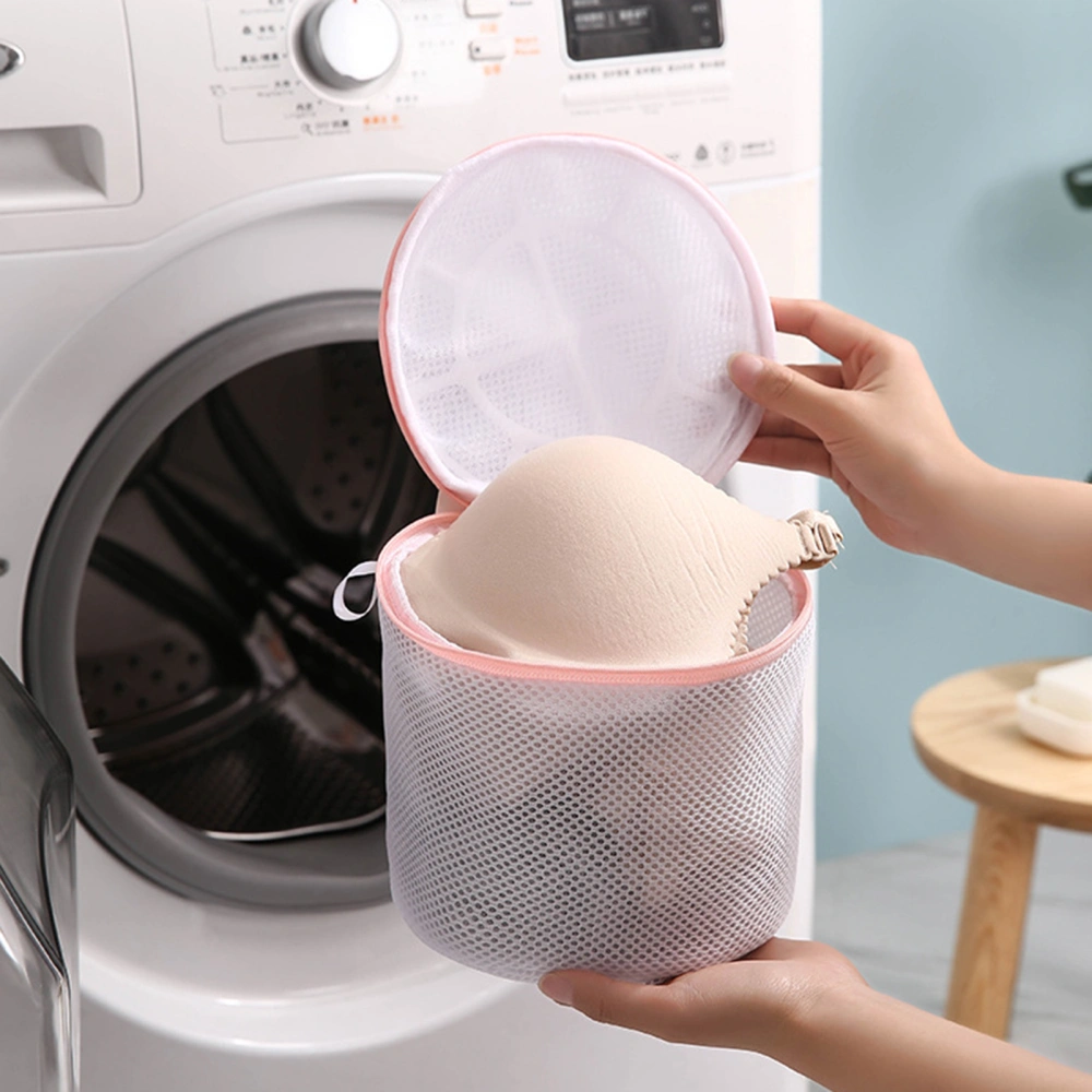 Laundry Bag Dense Mesh Anti-scratch Polyester Elastic Zipper Washing Bag for Home