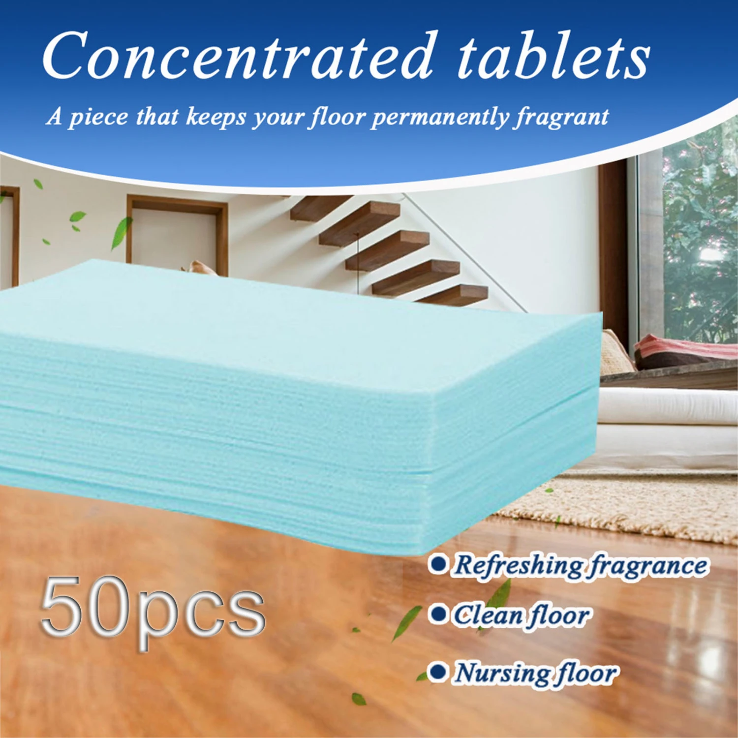50Sheet Multi-Effect Household Tile Floor Cleaning Tablet Mite Removal Detergent