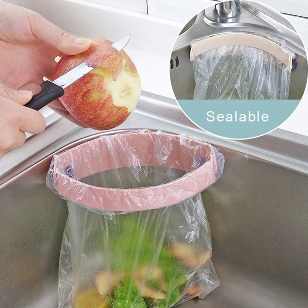 Kitchen Garbage Bag Holder Clip Suction Cup Close Up Trash Pouch Rack Hanger