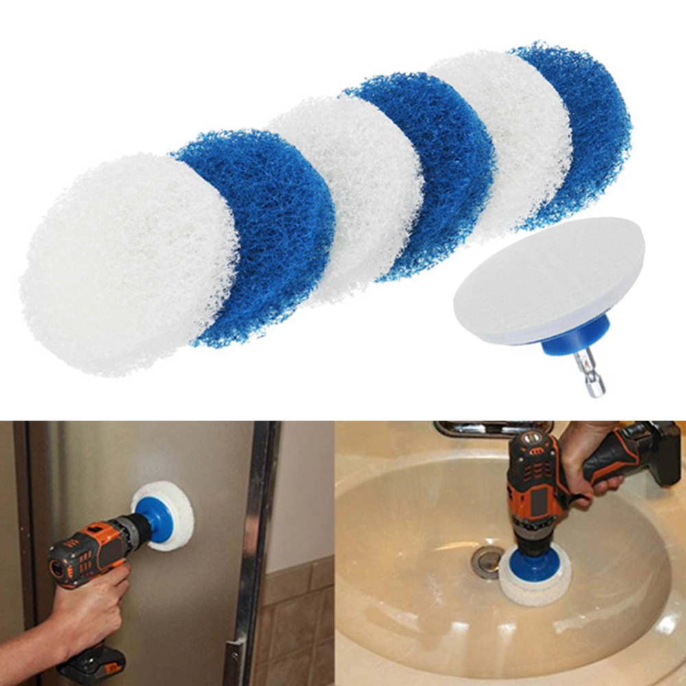 7Pcs Cleaning Scouring Scrubber Backing Pad Electric Drill Brush Accessories Set