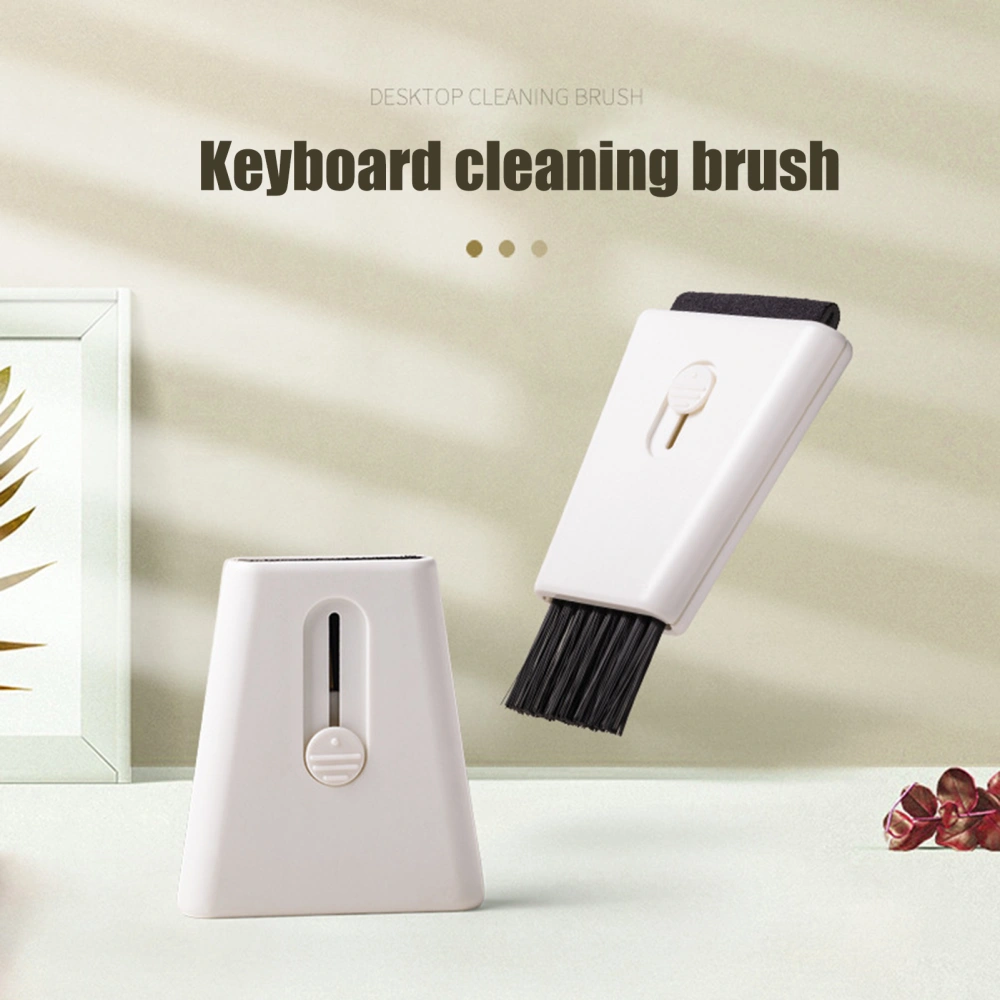 Double-headed Laptop Cleaner Pull-out Design Fiber Sweep Swipe Keyboards Cleaning Brush for Tablets