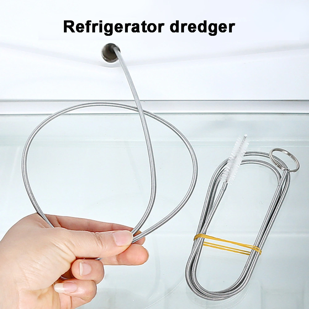 Stainless Steel Refrigerator Drain Hole Filter Tube Pipe Cleaning Brush Tool