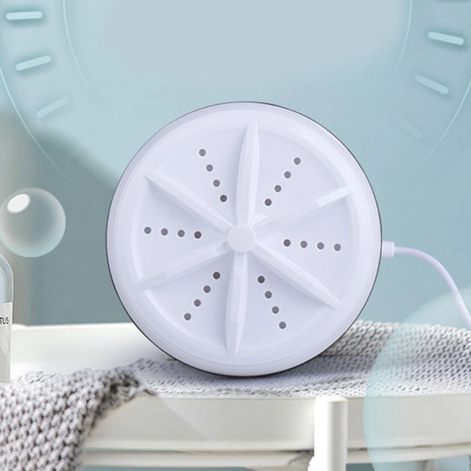 10W Mini Washing Machine USB Powered 2 in 1 ABS Ultrasonic Cleaning Turbo Washing Machine for Business Trip 