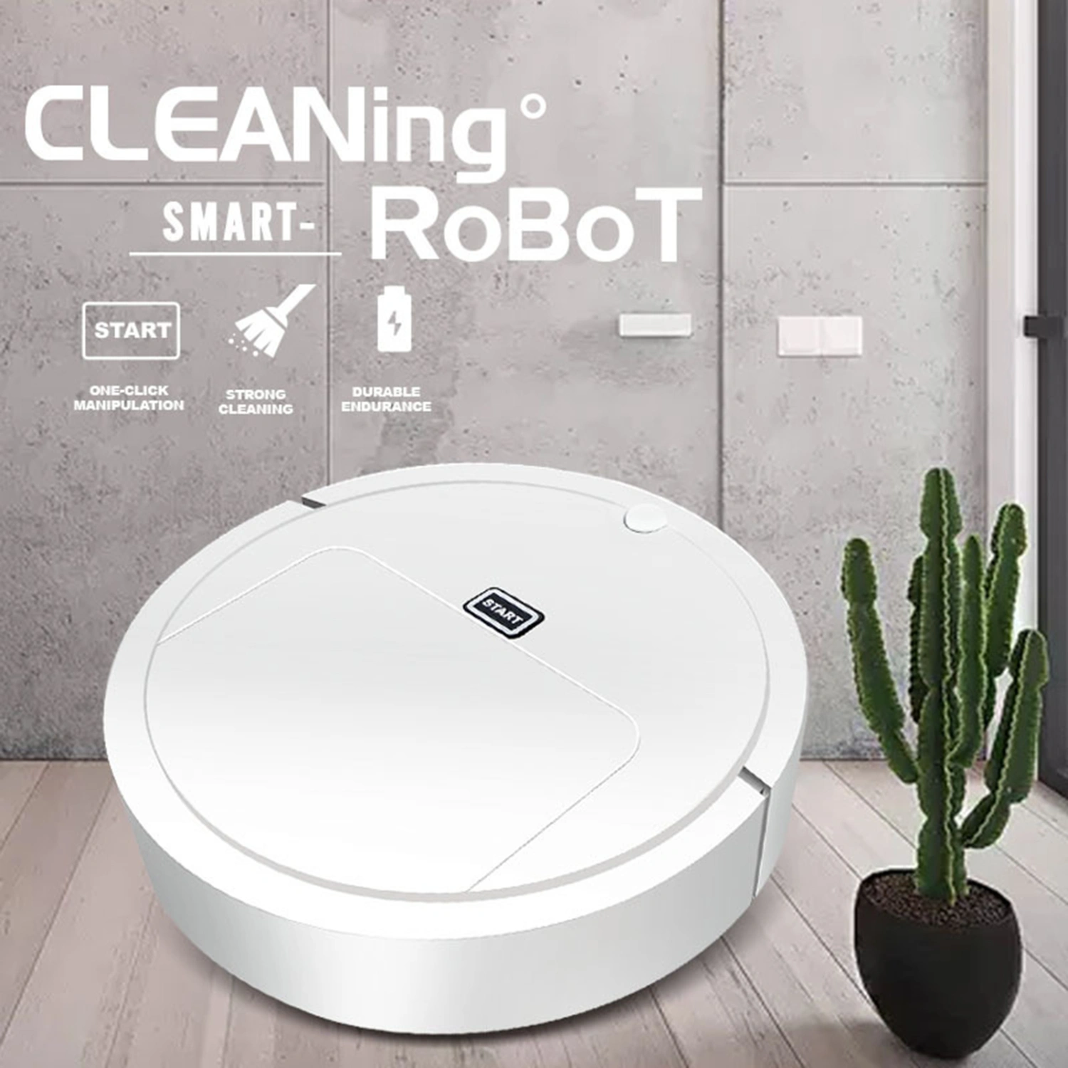 Robot Vacuum Strong Suction Labor Saving ABS Intelligent Sweeping Cleaner for Carpet