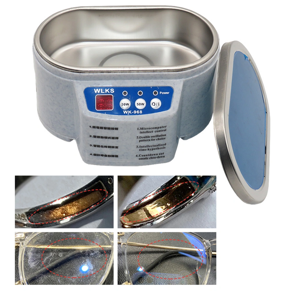 Ultrasonic Cleaner Timing 30/50W Low Noise Adjustable 40Khz Watches Contact Lens Glasses Washing Machine for Home