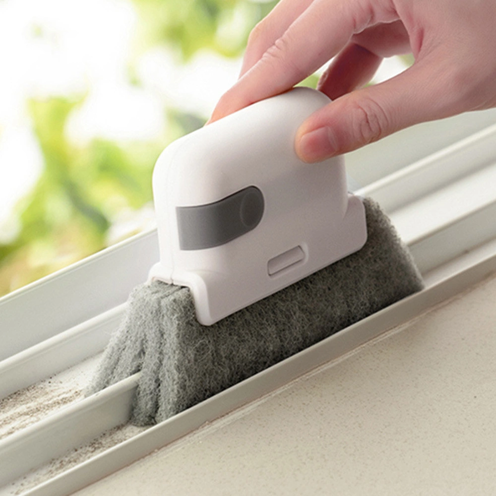 Hand-held 2-In-1 Window Groove Cleaning Brush PP Tile Lines Floor Gap Cleaning Cloth for Sliding Doors