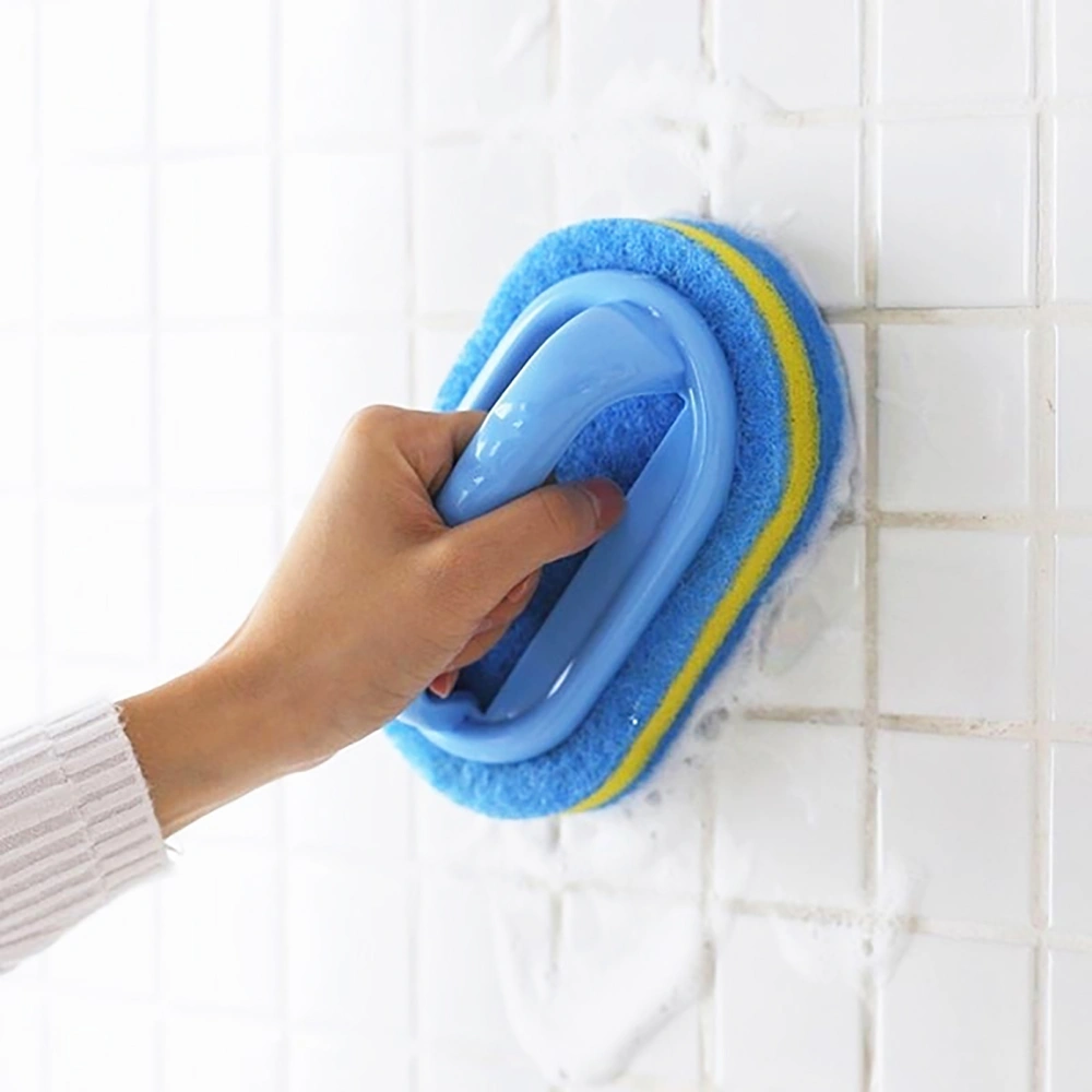 Cleaning Brush Handle Design Household Cleaning Supplies PP Ceramic Tile Sponge Scrubber for Kitchen