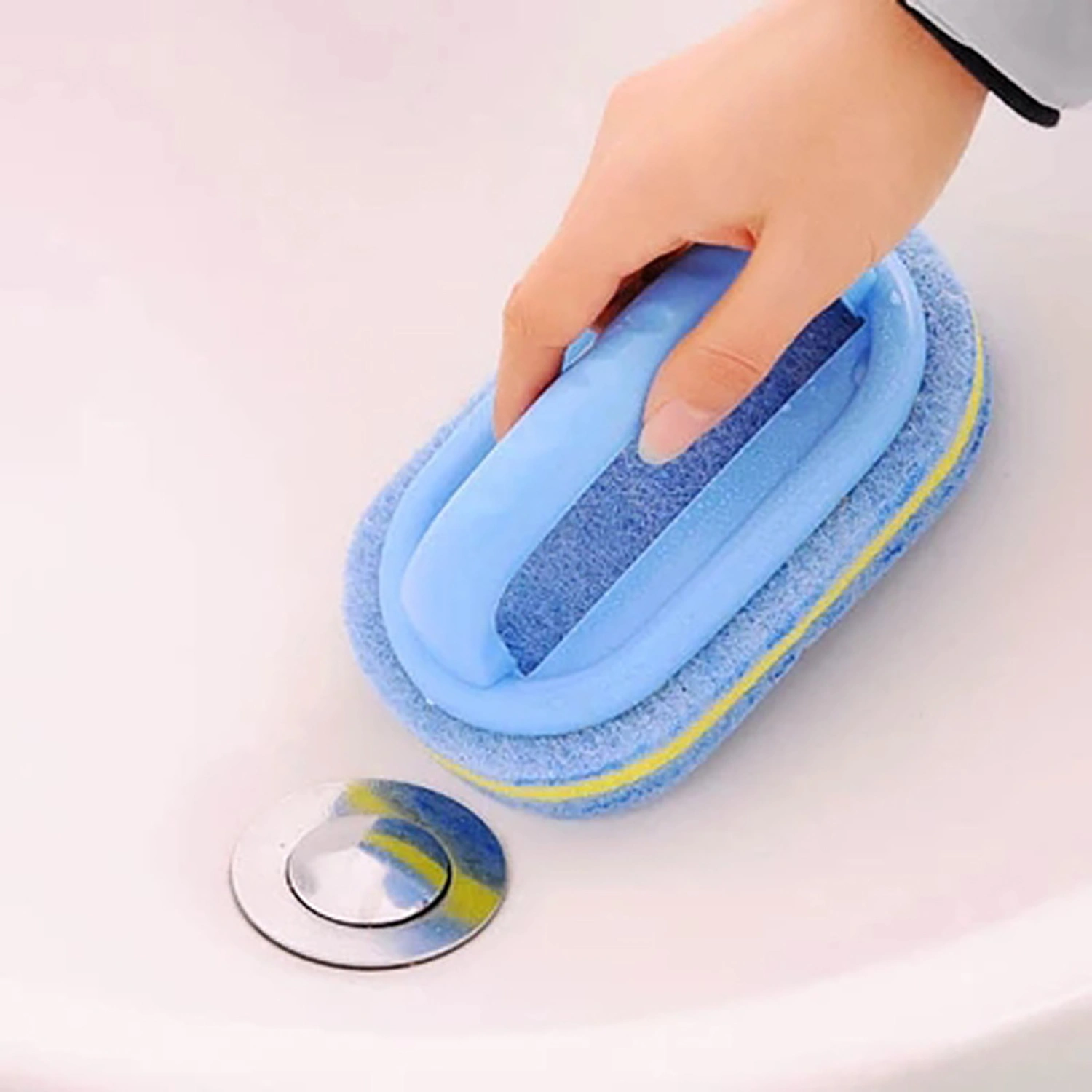 Cleaning Brush Handle Design Household Cleaning Supplies PP Ceramic Tile Sponge Scrubber for Kitchen