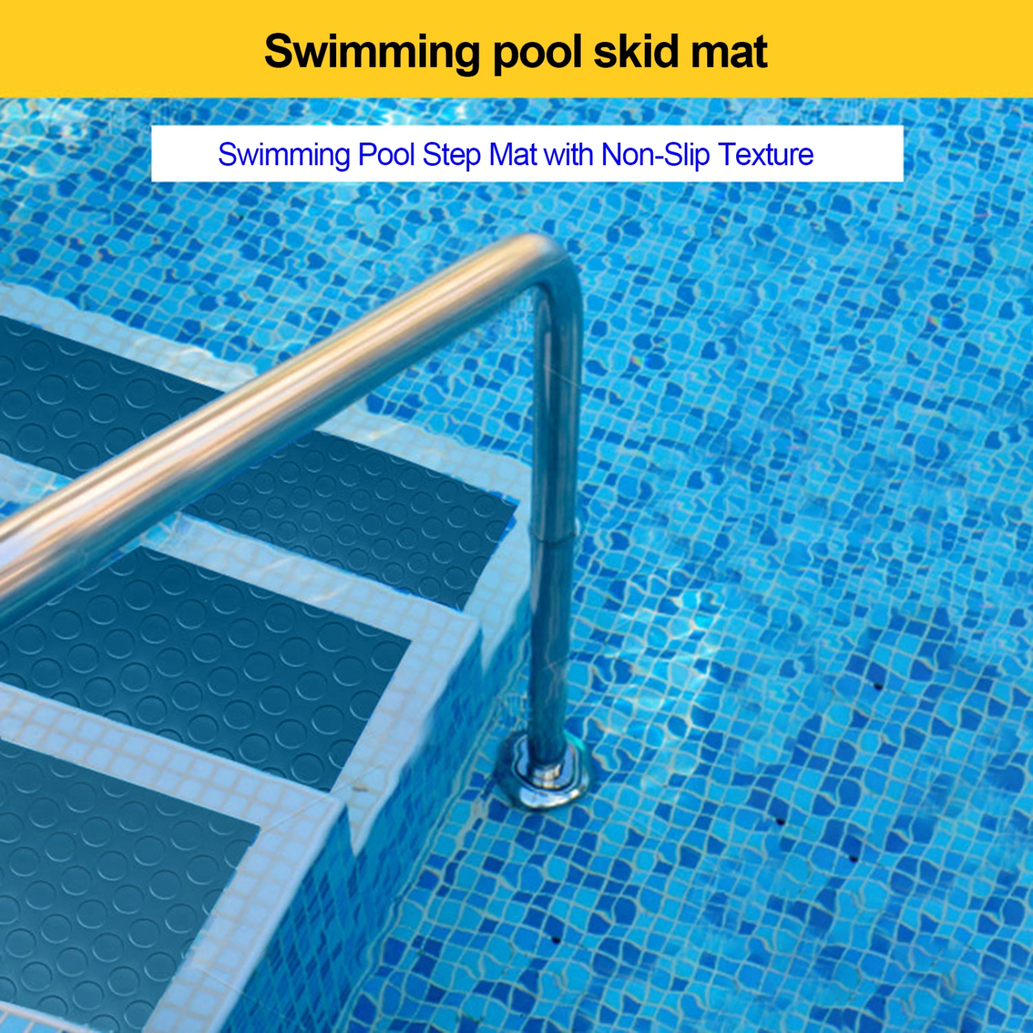 Pool Stair Mat Easy to Cut Large Particle PVC Swimming Pool Step Mat with Non-Slip Texture for Outdoor