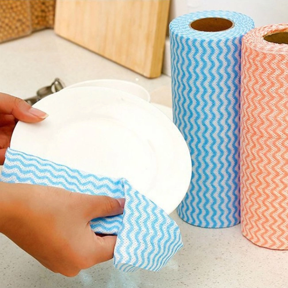 1 Roll Dish Cloth Single-use Lint Free Absorbent Non Woven Fabric Disposable Bowl Plate Washing Rag Kitchen Washcloth Daily Use