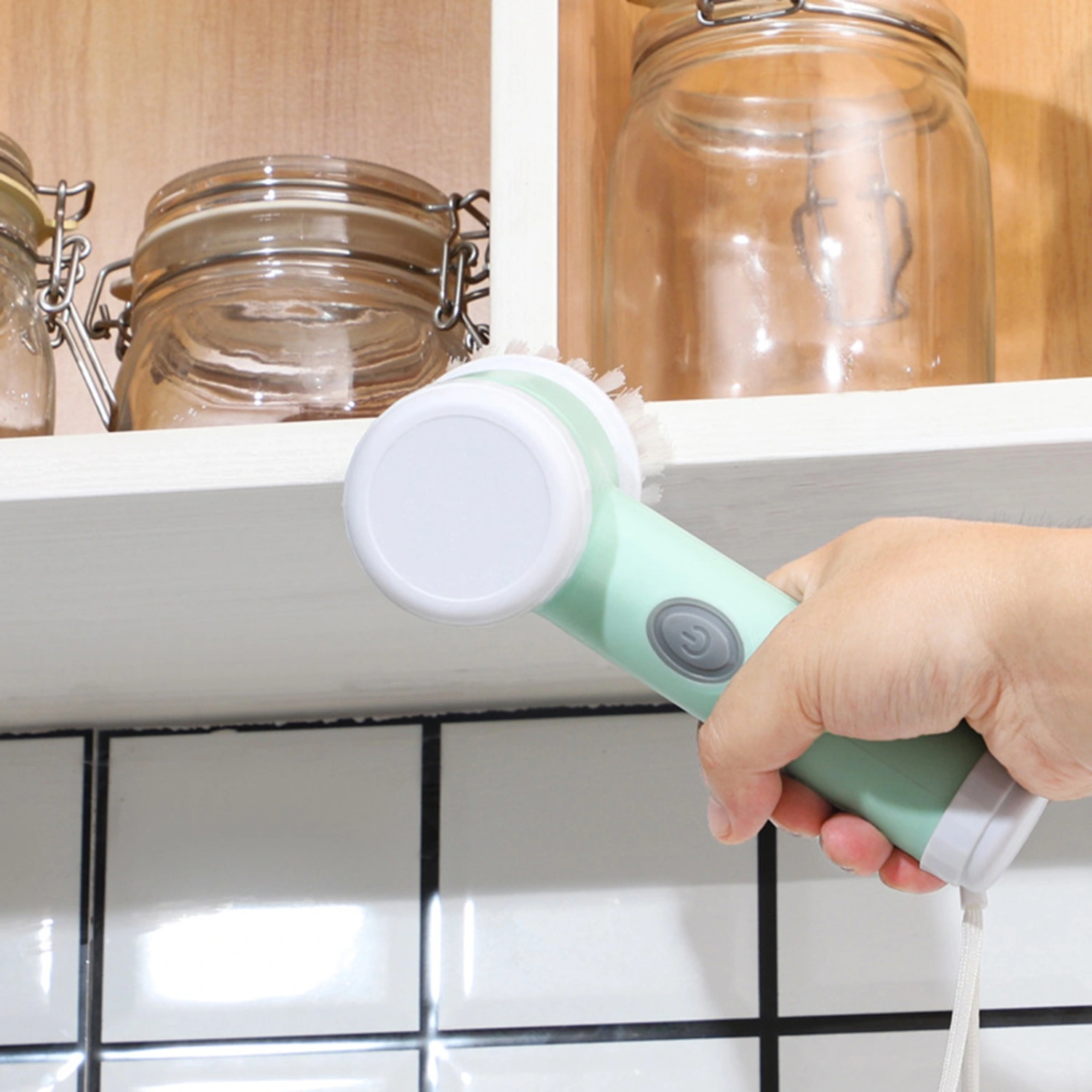 1 Set Electric Cleaning Brush USB Charging Handheld Multifunctional Cleaning Bathroom Kitchen Wash Brush with Replaceable Brush Heads Household Supplies