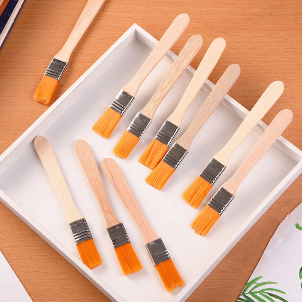 10Pcs Barbecue Brushes Food Grade Heat Resistant Wood All-Purpose Grilling Oil Brush Cleaning Tools for Home