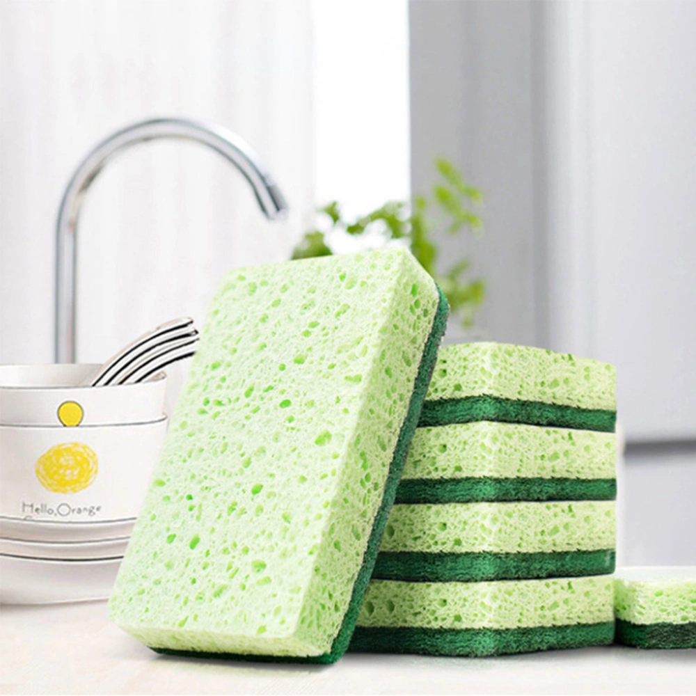 5Pcs Dual-side Use Rich Foam Cleaning Sponge Cotton Pulp Good Water Absorption Sponge Cleaner Kitchen Accessories