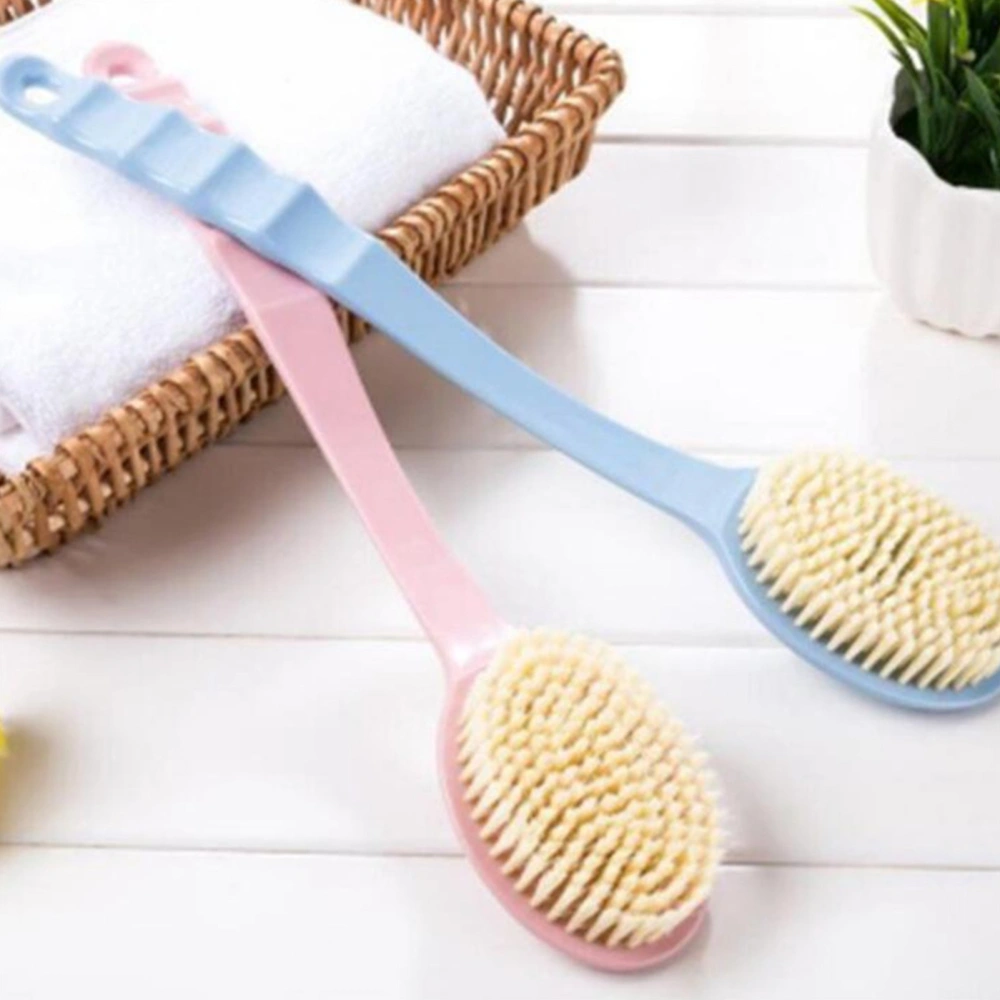 Practical High Friction Bath Brush Long Handle Ergonomic Plastic Back Brush for Washroom