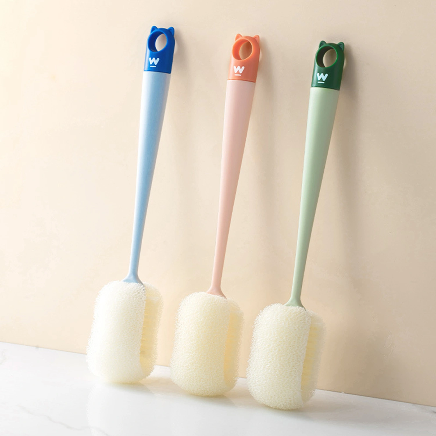 Bottle Sponges Detachable Head Rich Foam PP Dish Washing Cleaning Brush Kitchen Accessories
