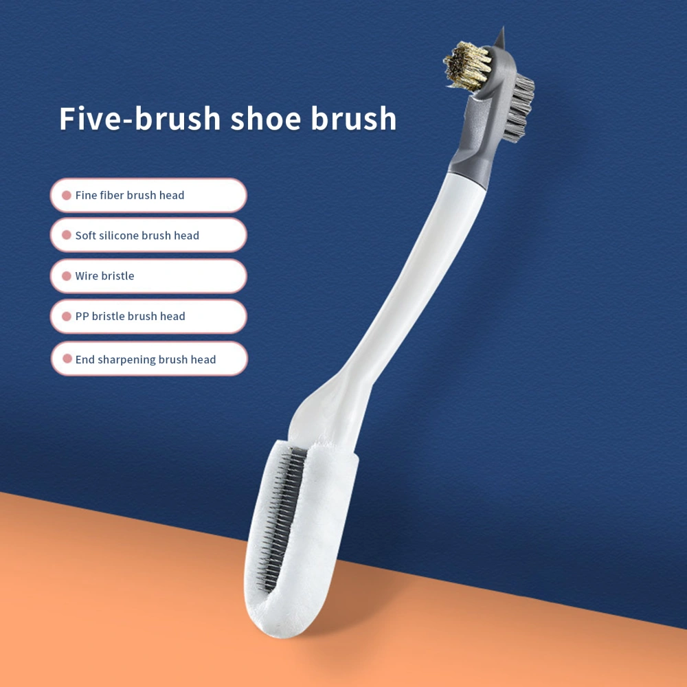 Shoe Brush Soft Bristles Long Handle Ergonomic Shoes Cleaner White Shoe Care Accessory Daily Use