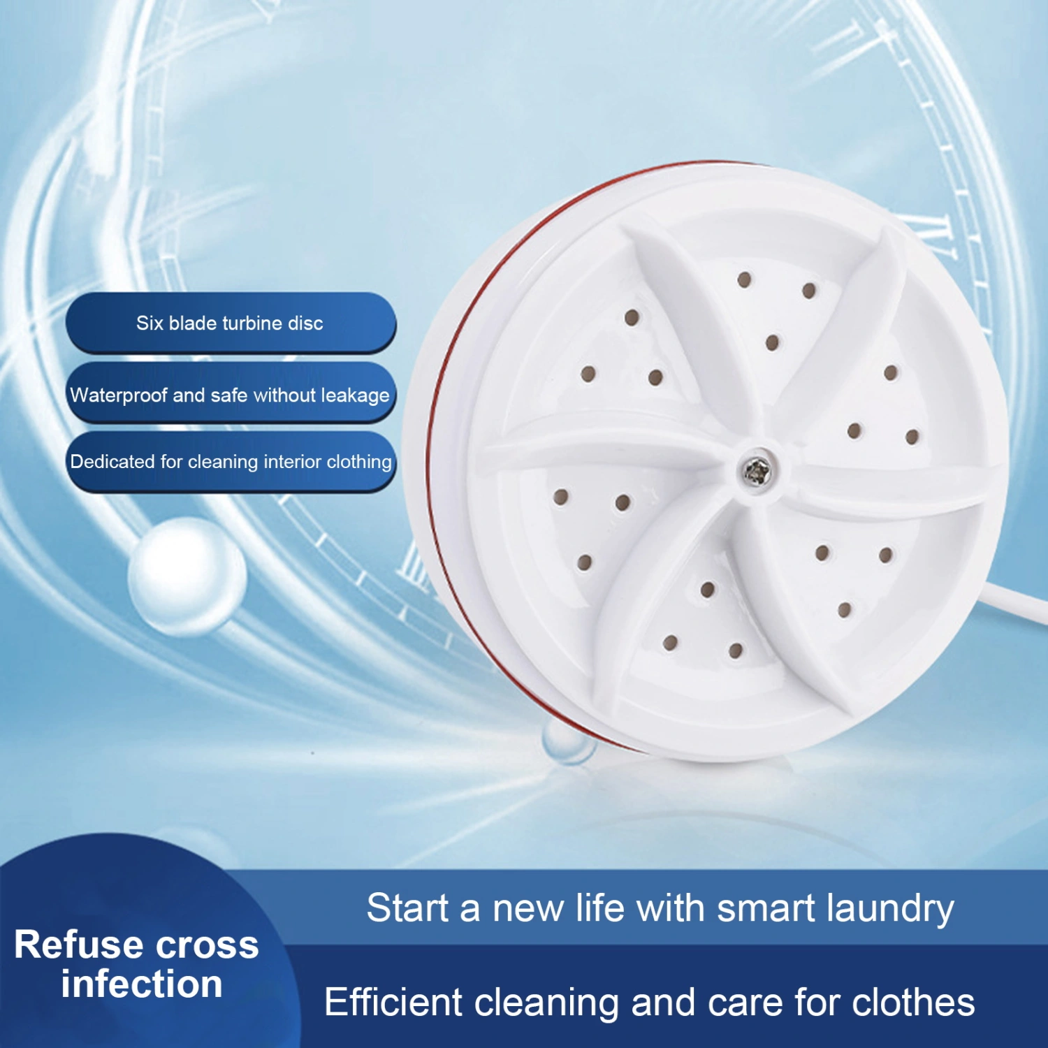 Travel Washing Machine Rotating Turbine Suction Cup Positive Negative Wave Wheel Anti-Fall Firmly Sucked Laundry ABS Turbo Sink Washing Machine Home Supply