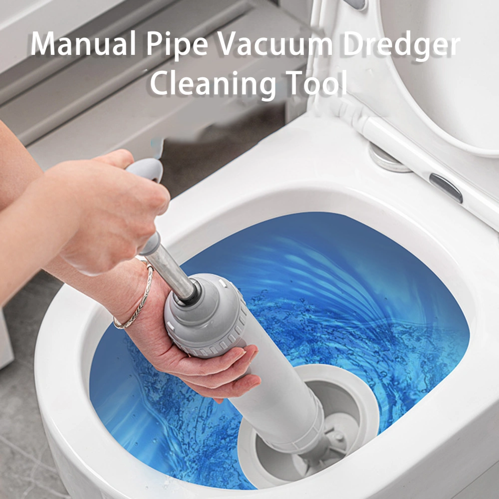 Toilet Dredger Strong Suction Effective Manual Pipe Vacuum Dredger Cleaning Tool Household Supplies