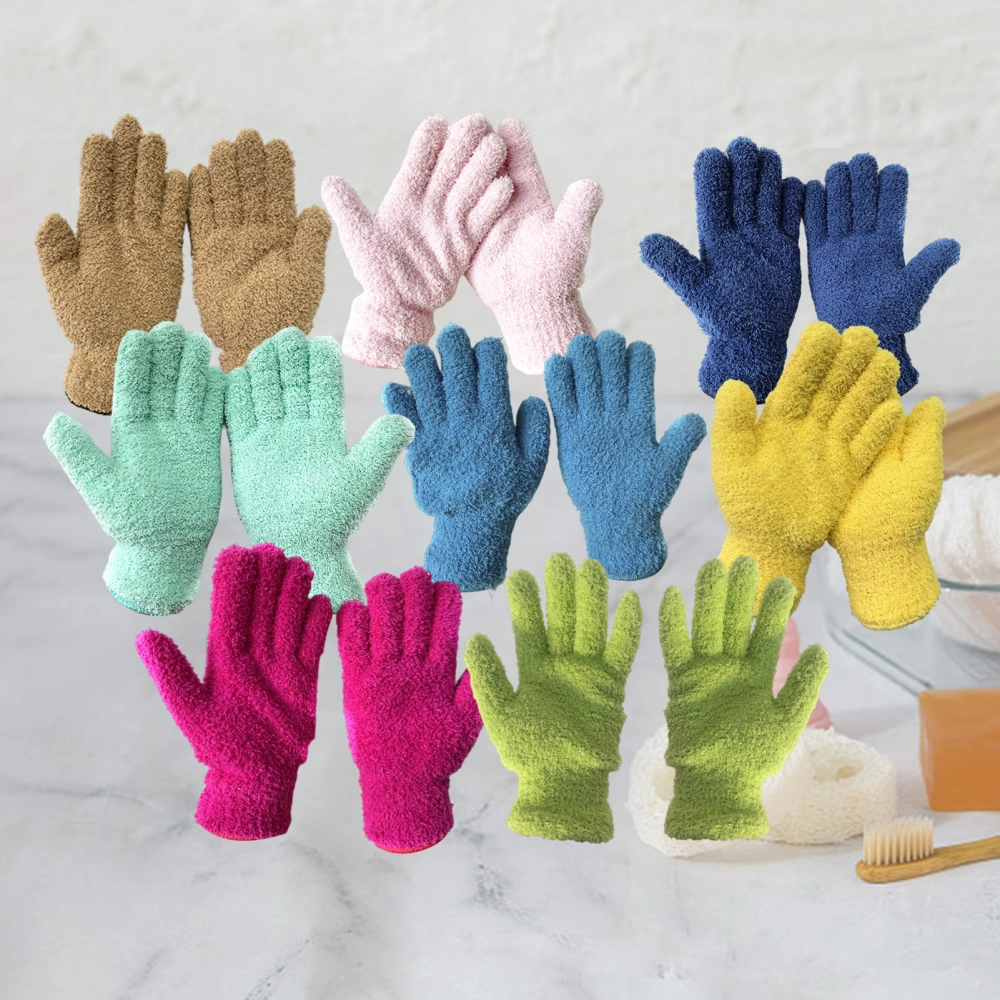 1 Pair Cleaning Gloves Ultra Soft Efficient Dust Removal Car Care Microfiber Coral Fleece Car Wash Gloves for Bathroom