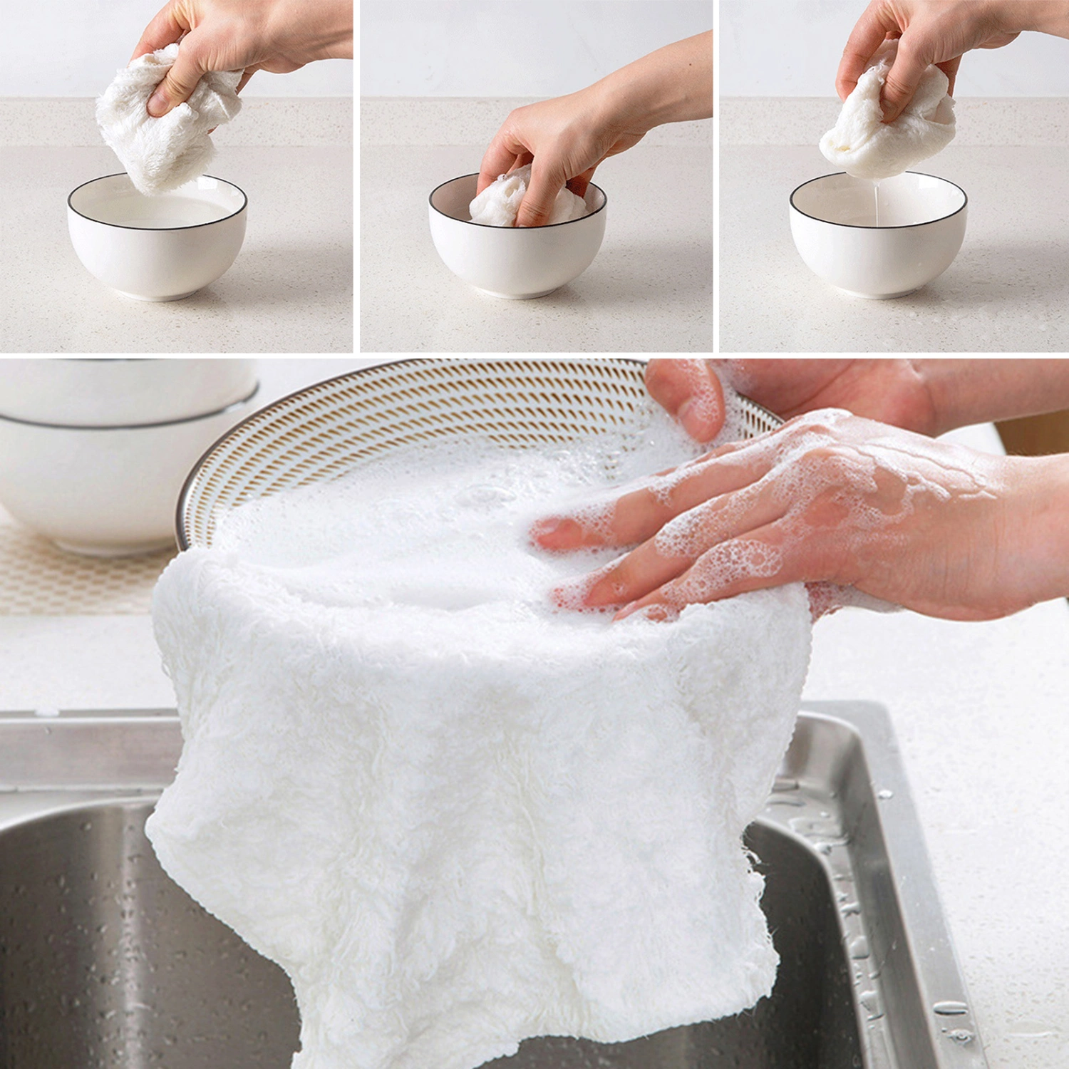 Non-stick Oil Ultra Soft Dish Towel Thickened Absorbent Microfiber Cleaning Cloth Kitchen Supplies