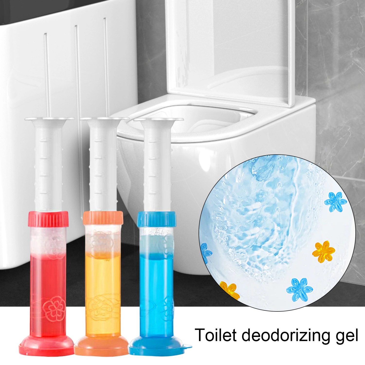 Toilet Cleaner Gel Small Flower Shape Aromatic Large Capacity Sealed Needle Design Remove Odors Multi Flavors Toilet Air Freshener Fragrance Deodorant for Bathroom