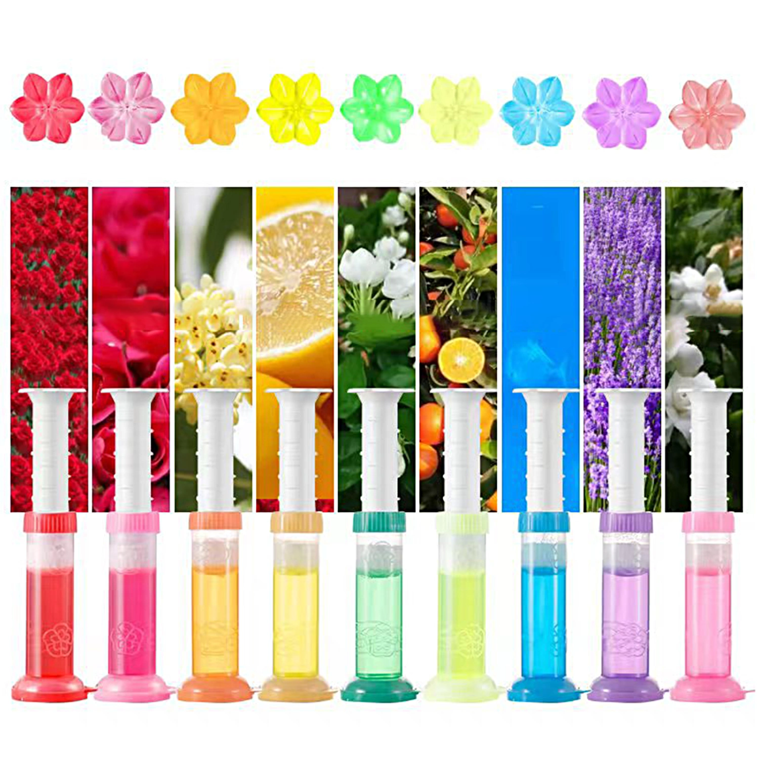 Toilet Cleaner Gel Small Flower Shape Aromatic Large Capacity Sealed Needle Design Remove Odors Multi Flavors Toilet Air Freshener Fragrance Deodorant for Bathroom