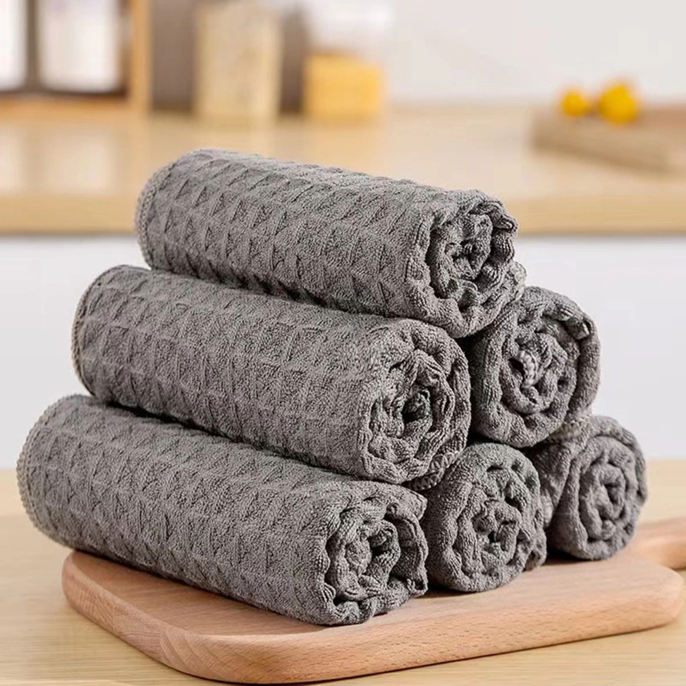 10Pcs Kitchen Towels Premium Microfiber Waffle Weave Ultra Absorbent Dish Rags Quick Drying Odor Free Cleaning Cloth