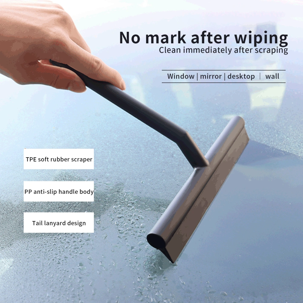 Glass Wiper with Lanyard Scraping Stain Shower Mirror Squeegee Cleaning Scraper Brush Household Supplies