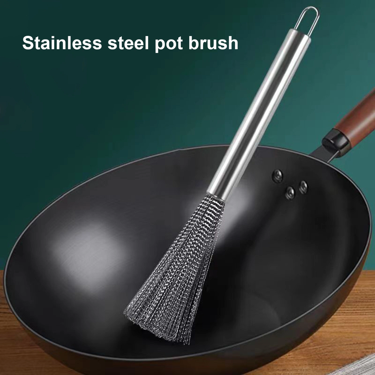 Pot Cleaning Brush Heat-Resistant Strong Decontamination Comfortable Grip Cookware Dish Pot Cleaning Kitchen Supplies