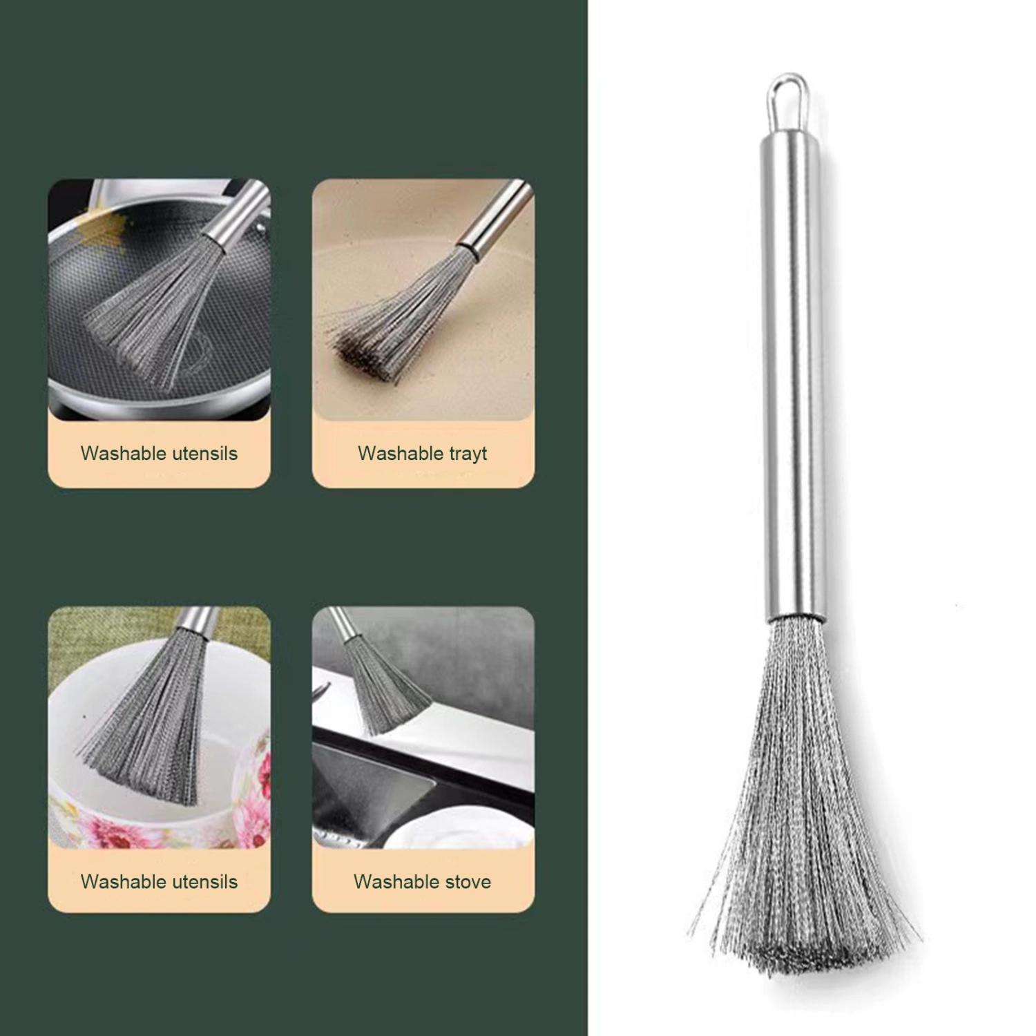 Pot Cleaning Brush Heat-Resistant Strong Decontamination Comfortable Grip Cookware Dish Pot Cleaning Kitchen Supplies