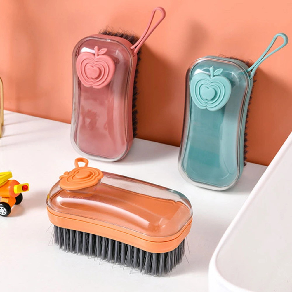 Cleaning Brush Fine Bristles Labor-saving Plastic Shoes Clothing Scrub Brush with Soap Dispenser for Home 