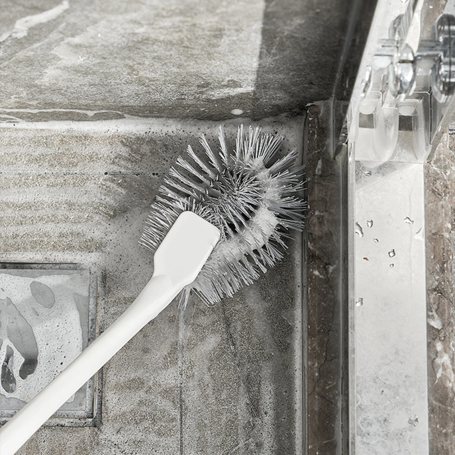 Toilet Brush Strong Decontamination Dense Bristles Long Handle Hand Bathroom Cleaning Brush for Home