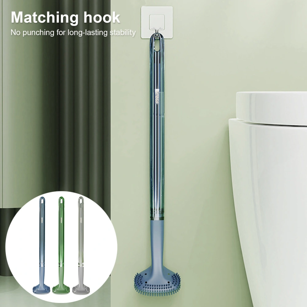 Silicone Toilet Brush with Long Handle Wall-Mounted No-Scratch Corner Hygienic Cleaning Bathroom Toilet Brush Home Supply