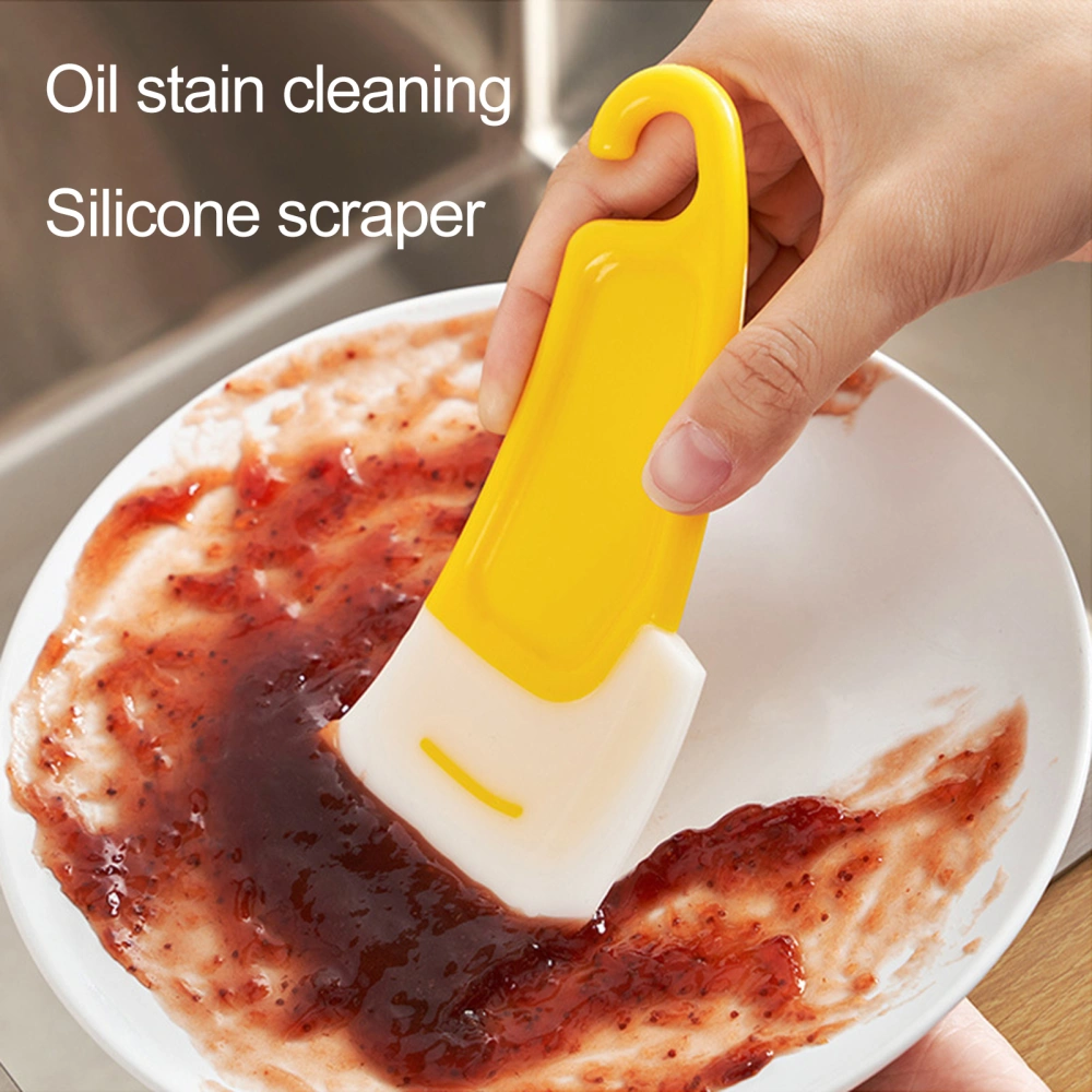 3/5Pcs Kitchen Scrapers Soft Head Multifunctional Easy Cleaning Silicone High Temperature Resistance Pan Cleaning Spatulas Stain Scrapers Kitchen Gadgets