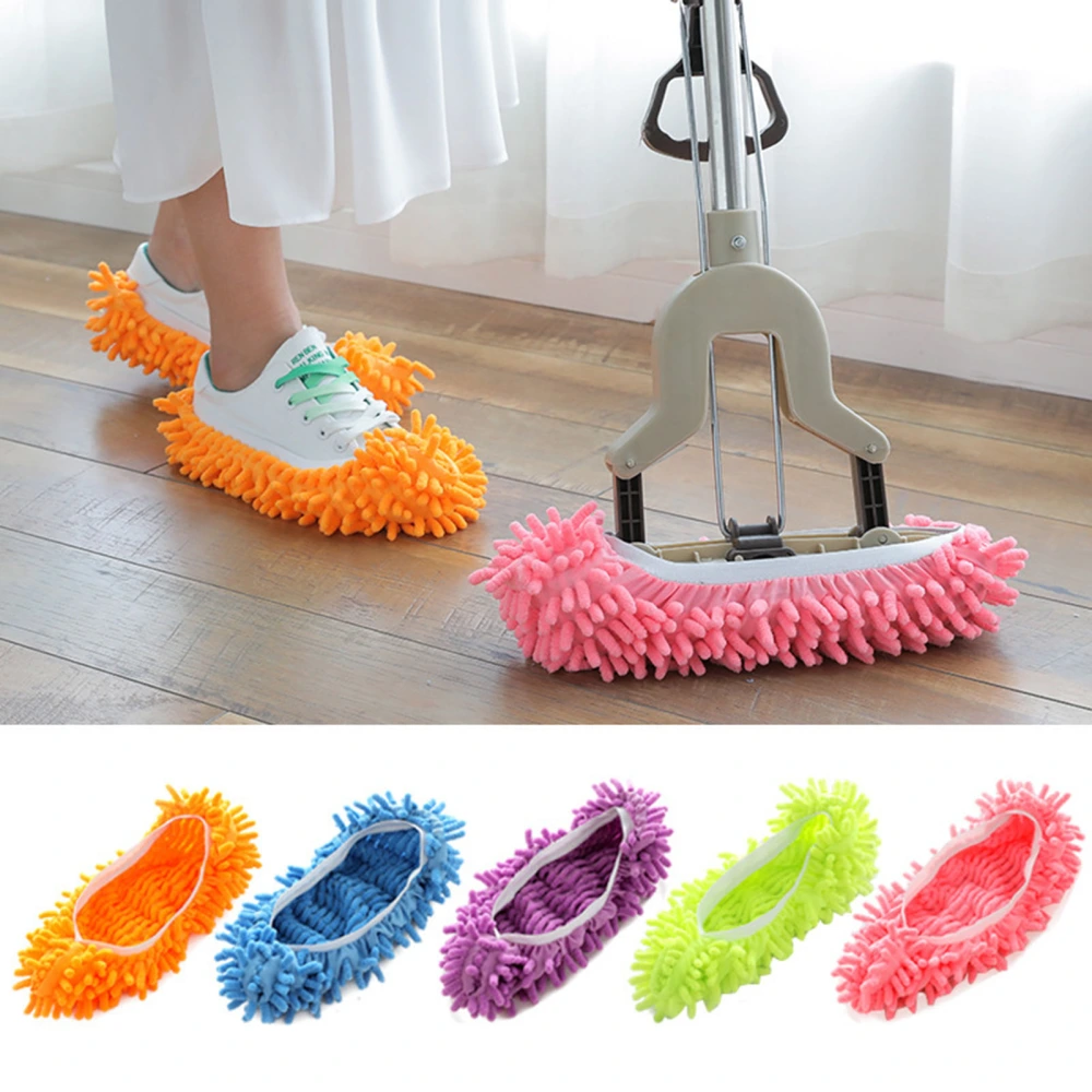 2 Pcs Multifunction Floor Dust Cleaning Slippers Shoes Lazy Mopping Shoes Anti-slip Elastic Band Home Floor Cleaning Micro Fiber Cleaning Shoes