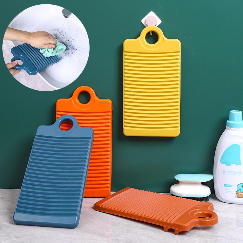 Mini Washing Board Wavy Stripe Hanging Hole Anti-slip Thickened Bottom Groove Plastic Underwear Sock Towel Laundry Washing Board Household Supplies