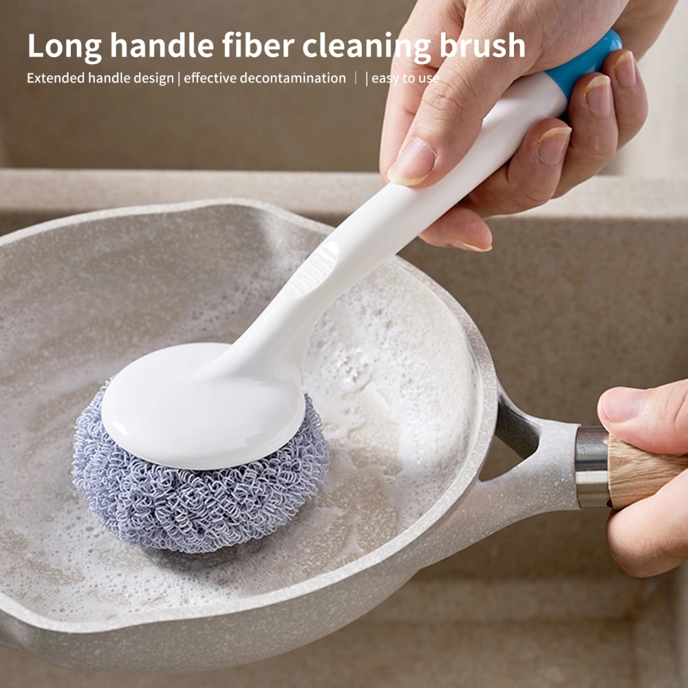 Cleaning Brush Long Handle Detachable Fiber Material Kitchen Handheld Portable Dish Washing Brush Daily Use