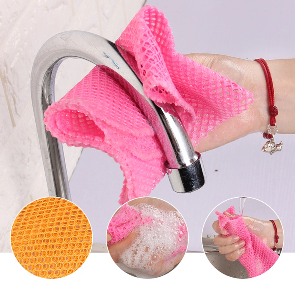 2Pcs Scouring Pads Mesh Design Rich Foaming Innovative Dish Washing Net Pad Household Supplies