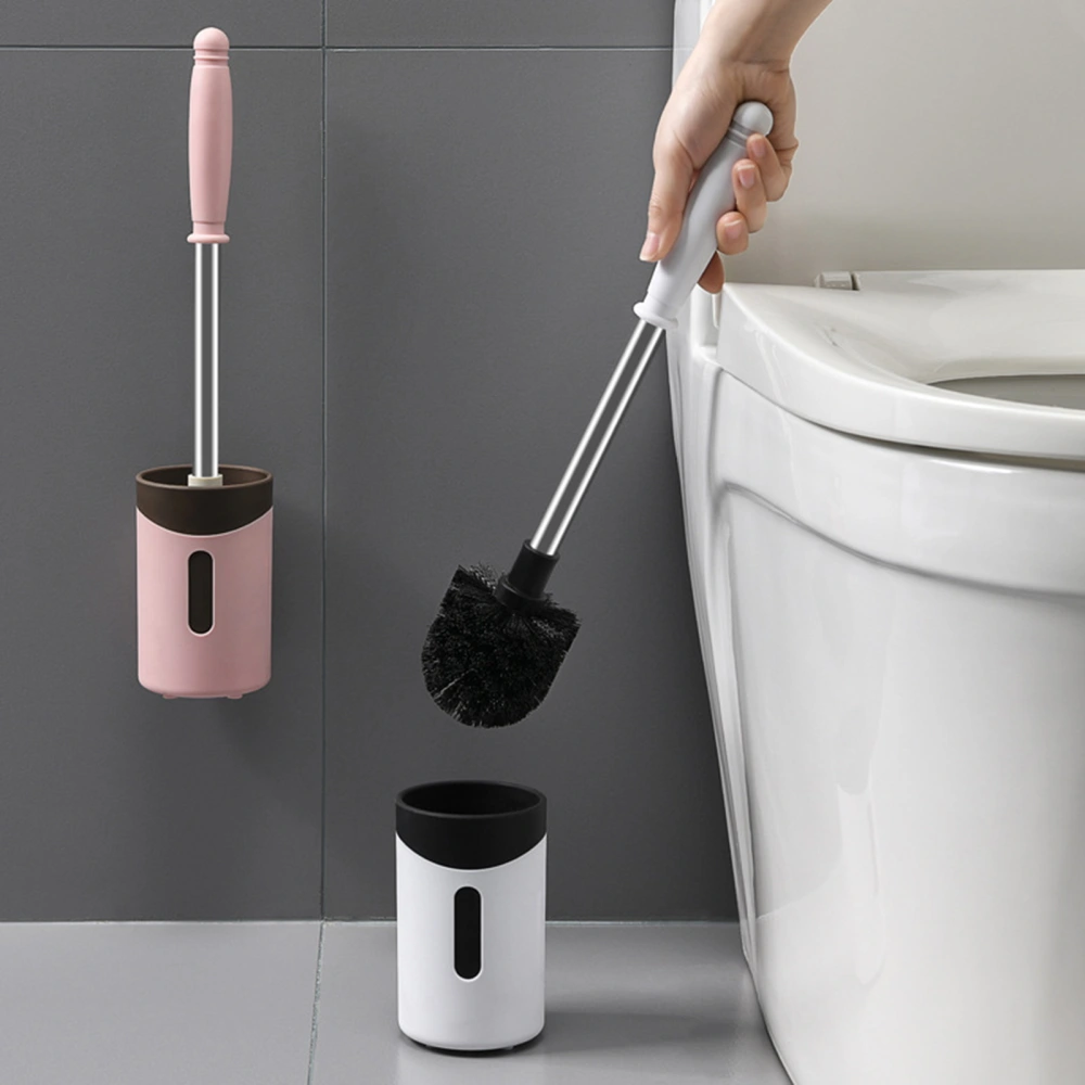 Cleaning Brush Long Handle Soft Bristles Hung Or Stood Eco-friendly with Adhesive Clean Any Corner Trace-less Wall Mounted Toilet Brush Daily Use