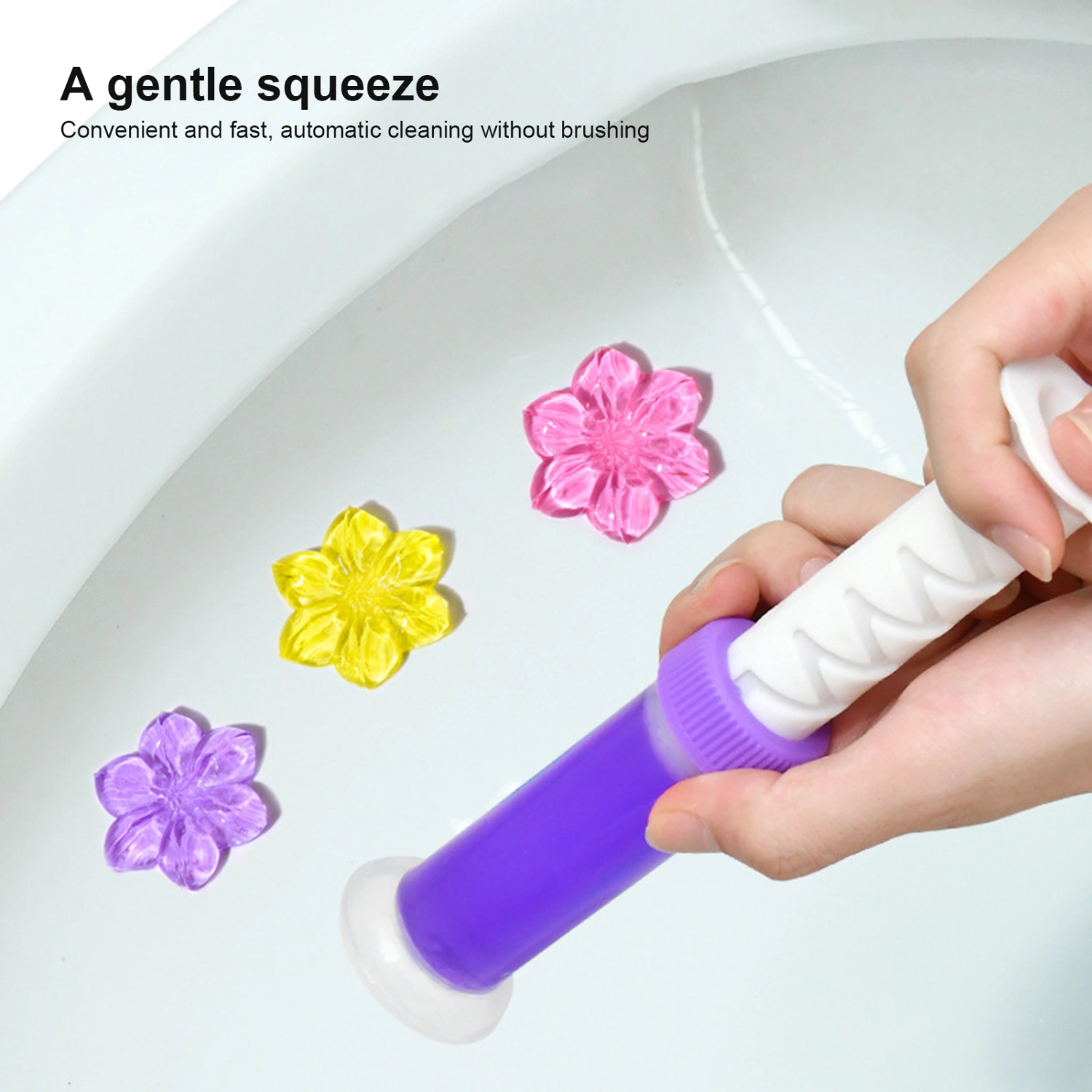 48ML 11 Count Toilet Gel 6 Scents Stain Odor Removal Air Freshener Flower Shape Toilet Bowl Cleaner Stamp Bathroom Supplies 